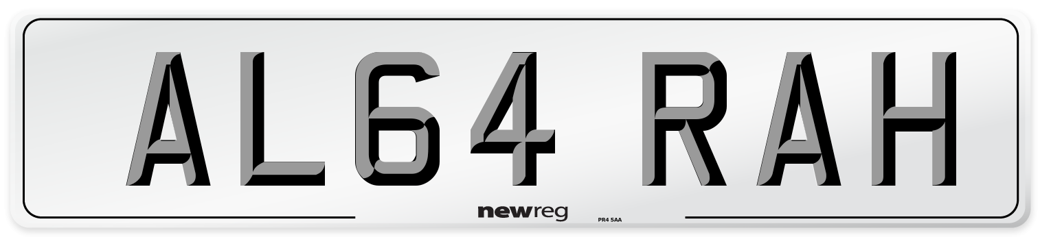 AL64 RAH Number Plate from New Reg